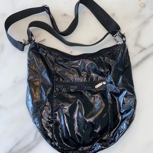 LeSportsac shiny black crossbody bag